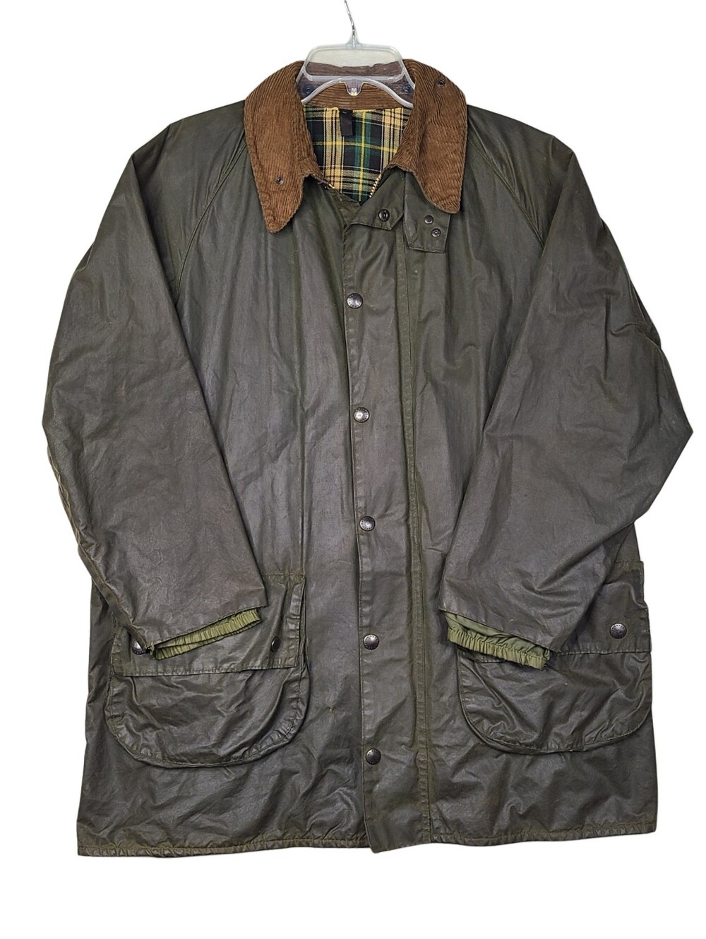 Vtg Barbour Gamefair Waxed Jacket Olive Brown/Green 107cm/ 42 England Wax Snap